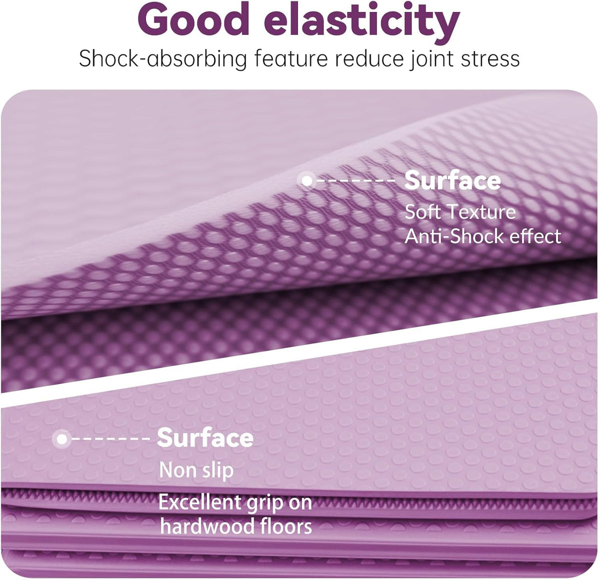 Foldable Yoga Mat Thick Non-Slip Exercise Mat | Packable Travel Fitness Mat, Carrying Bag Included, For Yoga, Pilates, Workout, Home & Gym Use