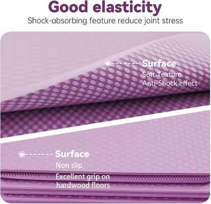 Foldable Yoga Mat Thick Non-Slip Exercise Mat | Packable Travel Fitness Mat, Carrying Bag Included, For Yoga, Pilates, Workout, Home & Gym Use