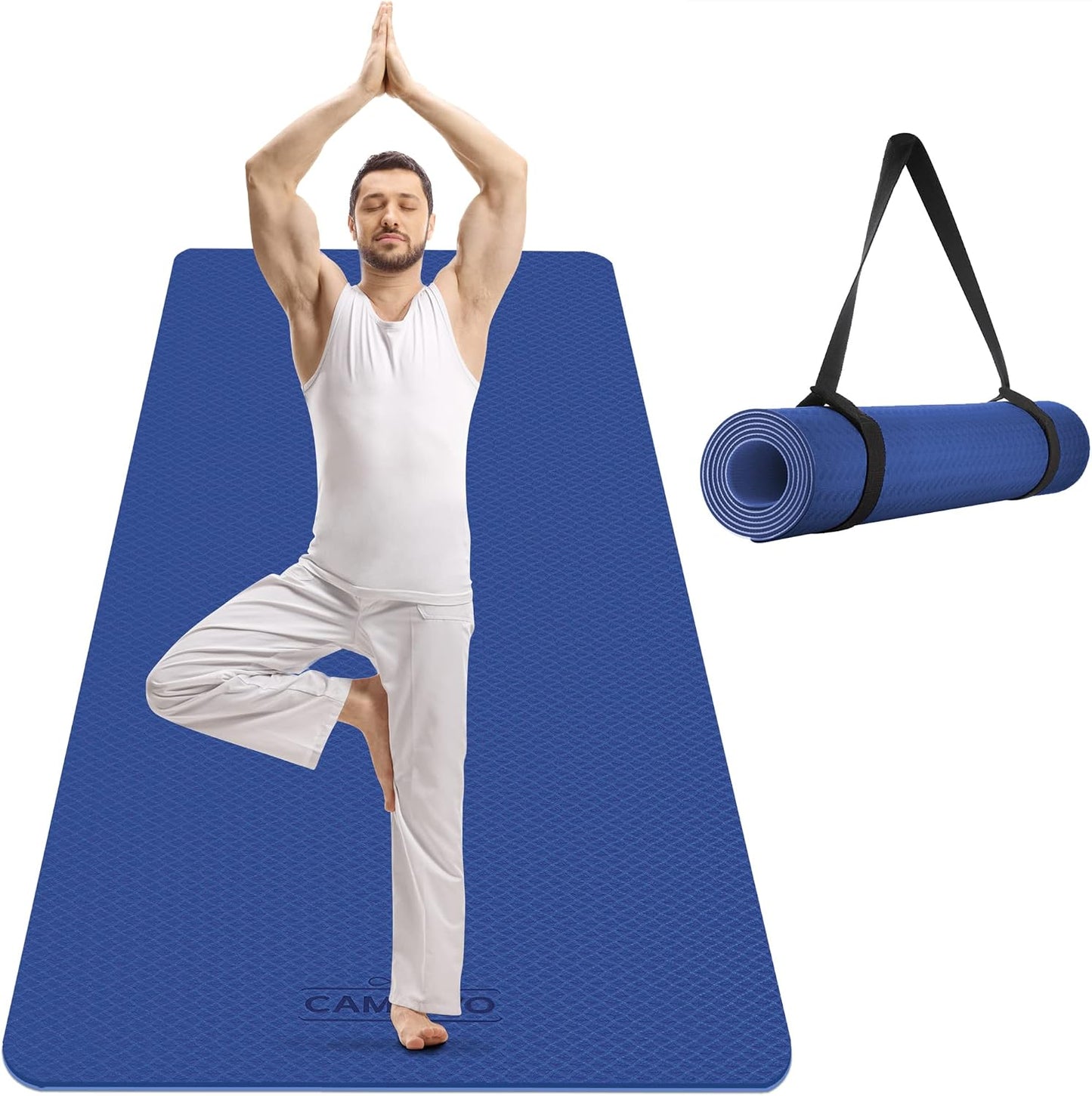Extra Wide Yoga Mat for Women and Men (72"/84"x 32"x 1/4") TPE Workout Mat, Non-slip Large Exercise Fitness Mat for Yoga, Pilates, Workout
