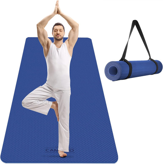 Extra Wide Yoga Mat for Women and Men (72"/84"x 32"x 1/4") TPE Workout Mat, Non-slip Large Exercise Fitness Mat for Yoga, Pilates, Workout