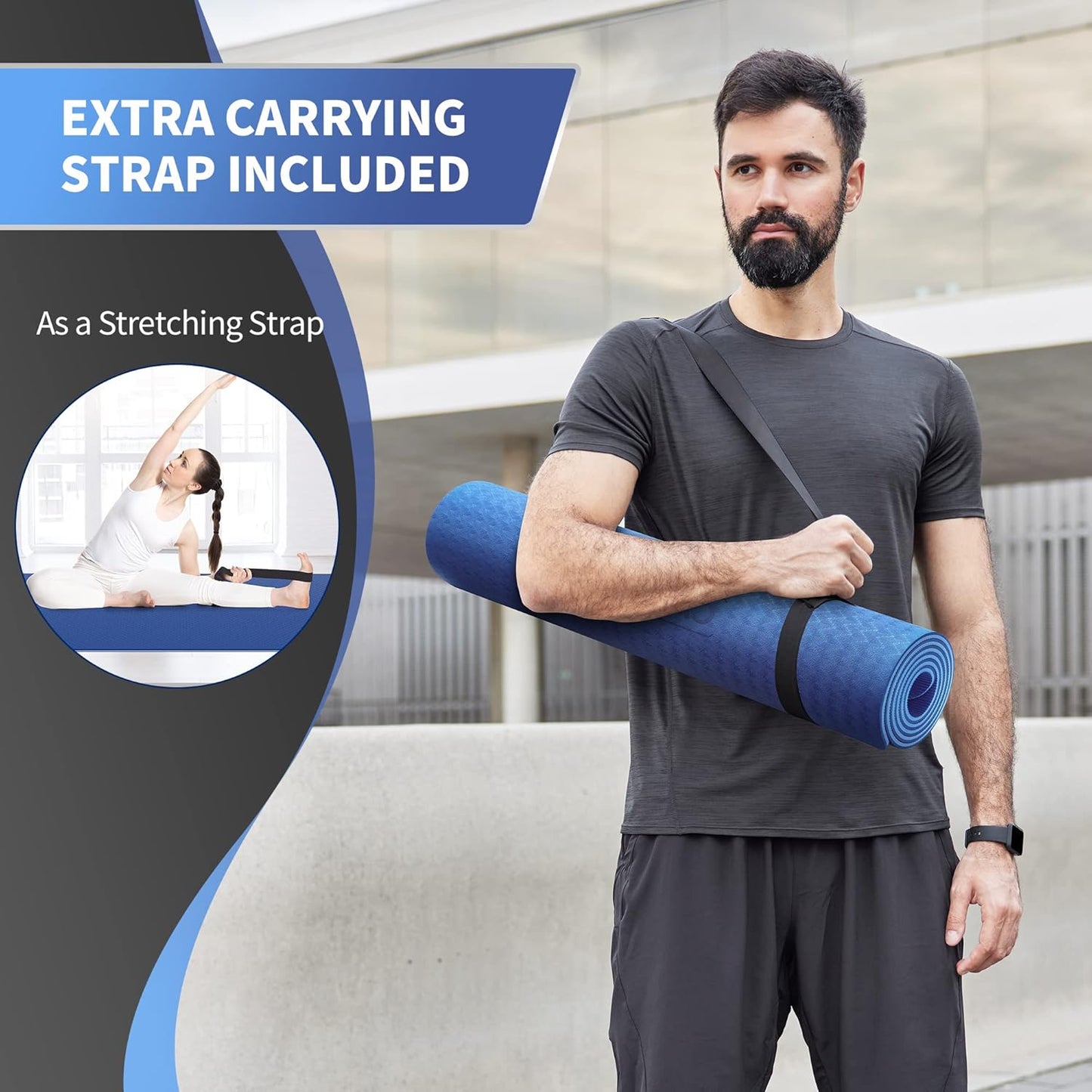 Extra Wide Yoga Mat for Women and Men (72"/84"x 32"x 1/4") TPE Workout Mat, Non-slip Large Exercise Fitness Mat for Yoga, Pilates, Workout