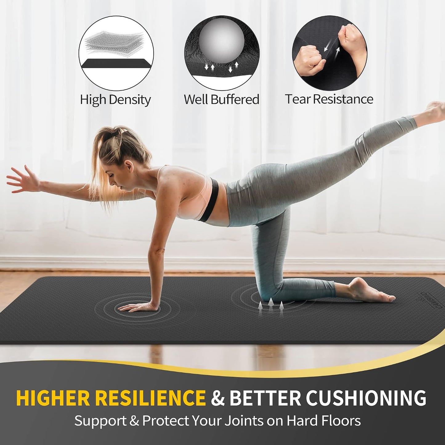 Extra Wide Yoga Mat for Women and Men (72"/84"x 32"x 1/4") TPE Workout Mat, Non-slip Large Exercise Fitness Mat for Yoga, Pilates, Workout