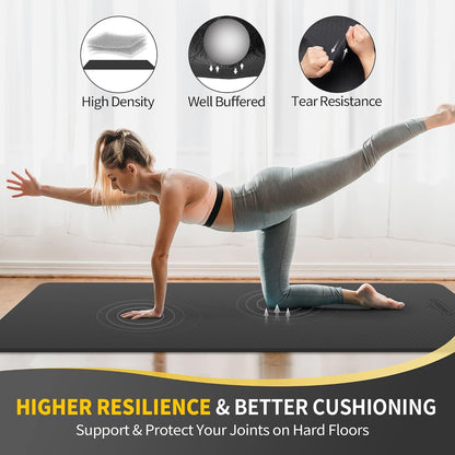 Extra Wide Yoga Mat for Women and Men (72"/84"x 32"x 1/4") TPE Workout Mat, Non-slip Large Exercise Fitness Mat for Yoga, Pilates, Workout