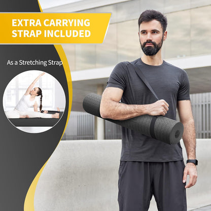 Extra Wide Yoga Mat for Women and Men (72"/84"x 32"x 1/4") TPE Workout Mat, Non-slip Large Exercise Fitness Mat for Yoga, Pilates, Workout