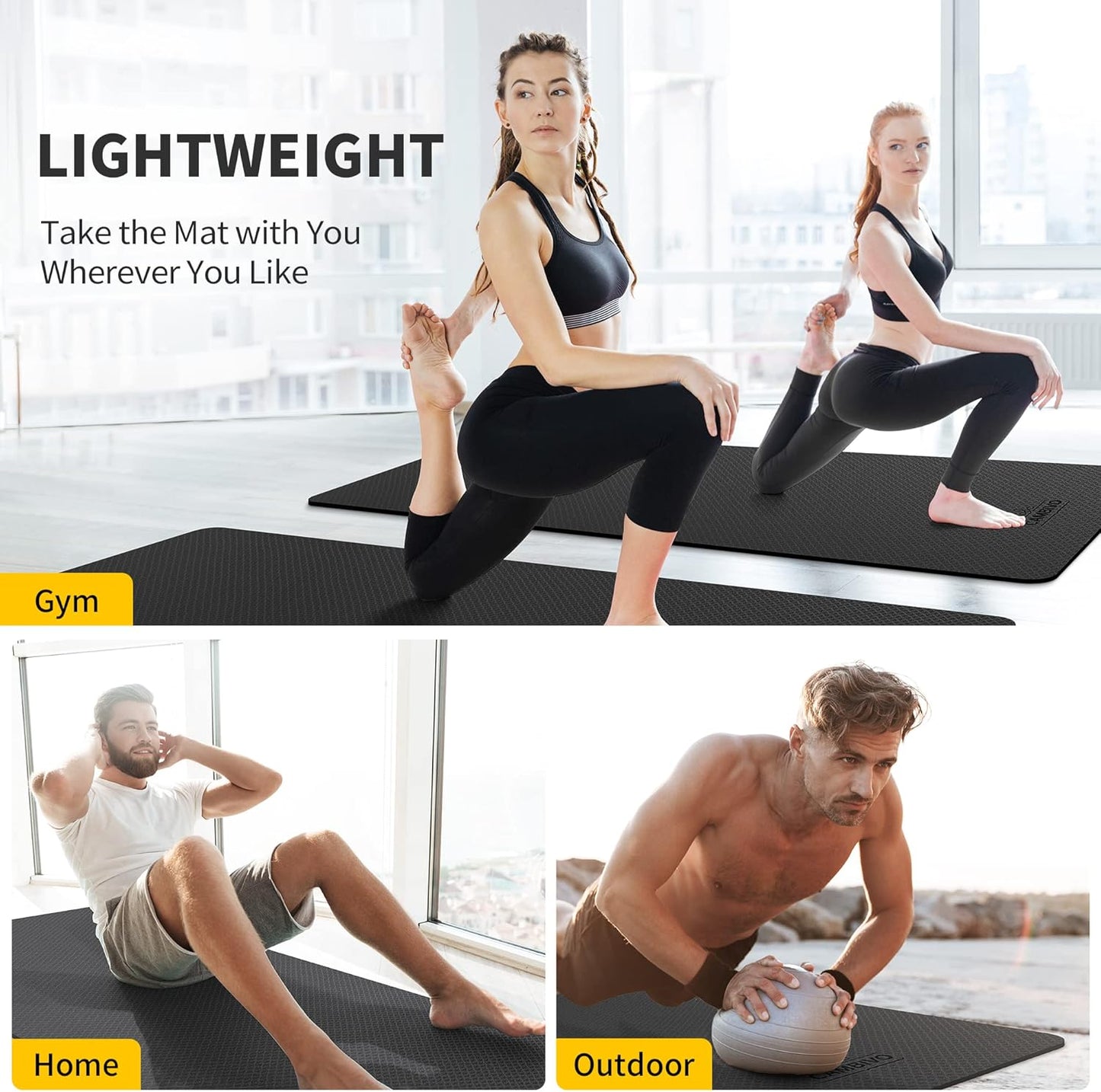 Extra Wide Yoga Mat for Women and Men (72"/84"x 32"x 1/4") TPE Workout Mat, Non-slip Large Exercise Fitness Mat for Yoga, Pilates, Workout