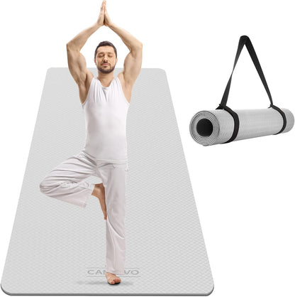 Extra Wide Yoga Mat for Women and Men (72"/84"x 32"x 1/4") TPE Workout Mat, Non-slip Large Exercise Fitness Mat for Yoga, Pilates, Workout