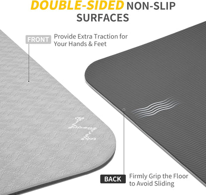 Extra Wide Yoga Mat for Women and Men (72"/84"x 32"x 1/4") TPE Workout Mat, Non-slip Large Exercise Fitness Mat for Yoga, Pilates, Workout