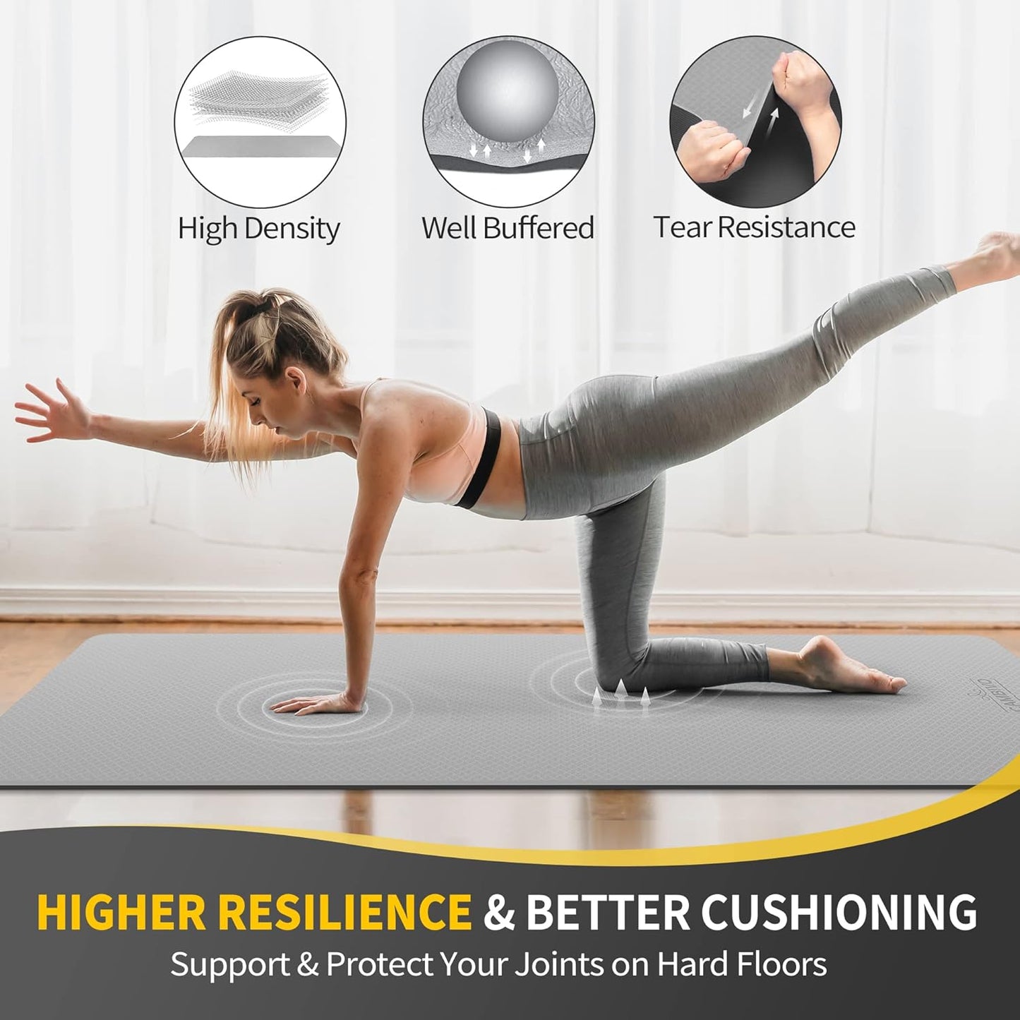 Extra Wide Yoga Mat for Women and Men (72"/84"x 32"x 1/4") TPE Workout Mat, Non-slip Large Exercise Fitness Mat for Yoga, Pilates, Workout