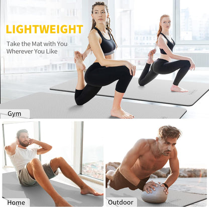 Extra Wide Yoga Mat for Women and Men (72"/84"x 32"x 1/4") TPE Workout Mat, Non-slip Large Exercise Fitness Mat for Yoga, Pilates, Workout