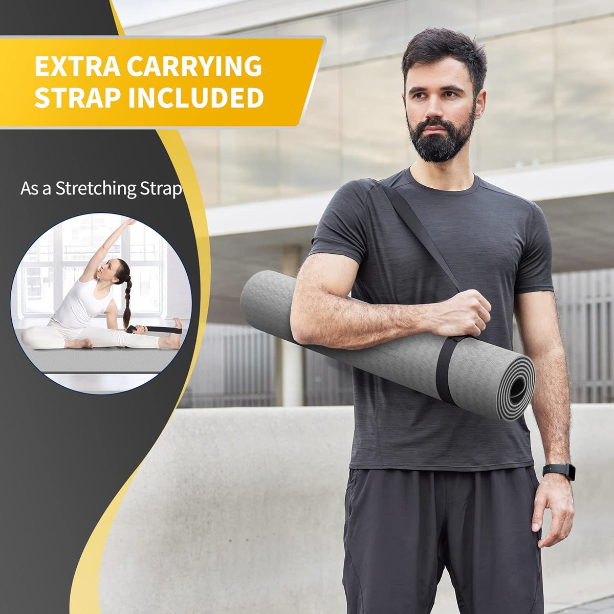 Extra Wide Yoga Mat for Women and Men (72"/84"x 32"x 1/4") TPE Workout Mat, Non-slip Large Exercise Fitness Mat for Yoga, Pilates, Workout