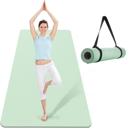 Extra Wide Yoga Mat for Women and Men (72"/84"x 32"x 1/4") TPE Workout Mat, Non-slip Large Exercise Fitness Mat for Yoga, Pilates, Workout