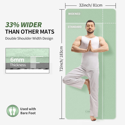 Extra Wide Yoga Mat for Women and Men (72"/84"x 32"x 1/4") TPE Workout Mat, Non-slip Large Exercise Fitness Mat for Yoga, Pilates, Workout