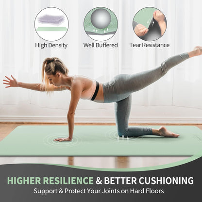 Extra Wide Yoga Mat for Women and Men (72"/84"x 32"x 1/4") TPE Workout Mat, Non-slip Large Exercise Fitness Mat for Yoga, Pilates, Workout