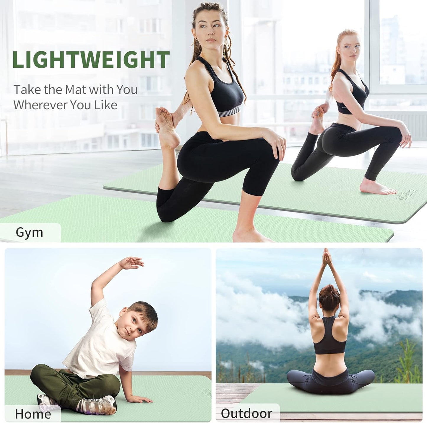 Extra Wide Yoga Mat for Women and Men (72"/84"x 32"x 1/4") TPE Workout Mat, Non-slip Large Exercise Fitness Mat for Yoga, Pilates, Workout