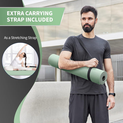 Extra Wide Yoga Mat for Women and Men (72"/84"x 32"x 1/4") TPE Workout Mat, Non-slip Large Exercise Fitness Mat for Yoga, Pilates, Workout