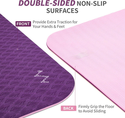 Extra Wide Yoga Mat for Women and Men (72"/84"x 32"x 1/4") TPE Workout Mat, Non-slip Large Exercise Fitness Mat for Yoga, Pilates, Workout
