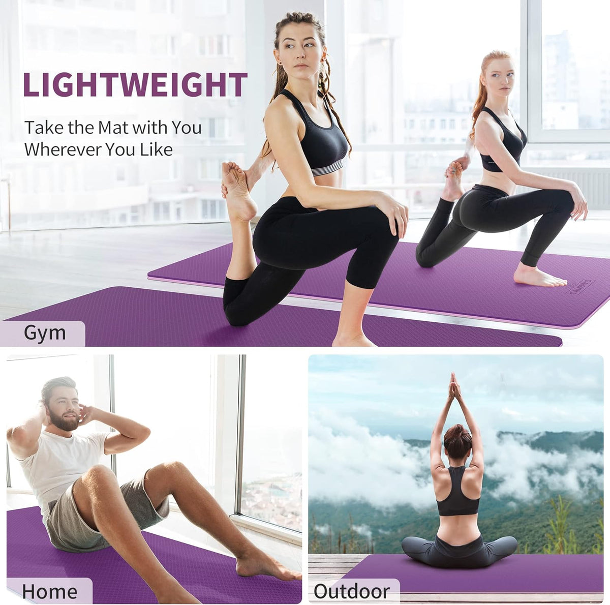 Extra Wide Yoga Mat for Women and Men (72"/84"x 32"x 1/4") TPE Workout Mat, Non-slip Large Exercise Fitness Mat for Yoga, Pilates, Workout