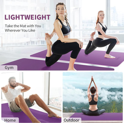 Extra Wide Yoga Mat for Women and Men (72"/84"x 32"x 1/4") TPE Workout Mat, Non-slip Large Exercise Fitness Mat for Yoga, Pilates, Workout