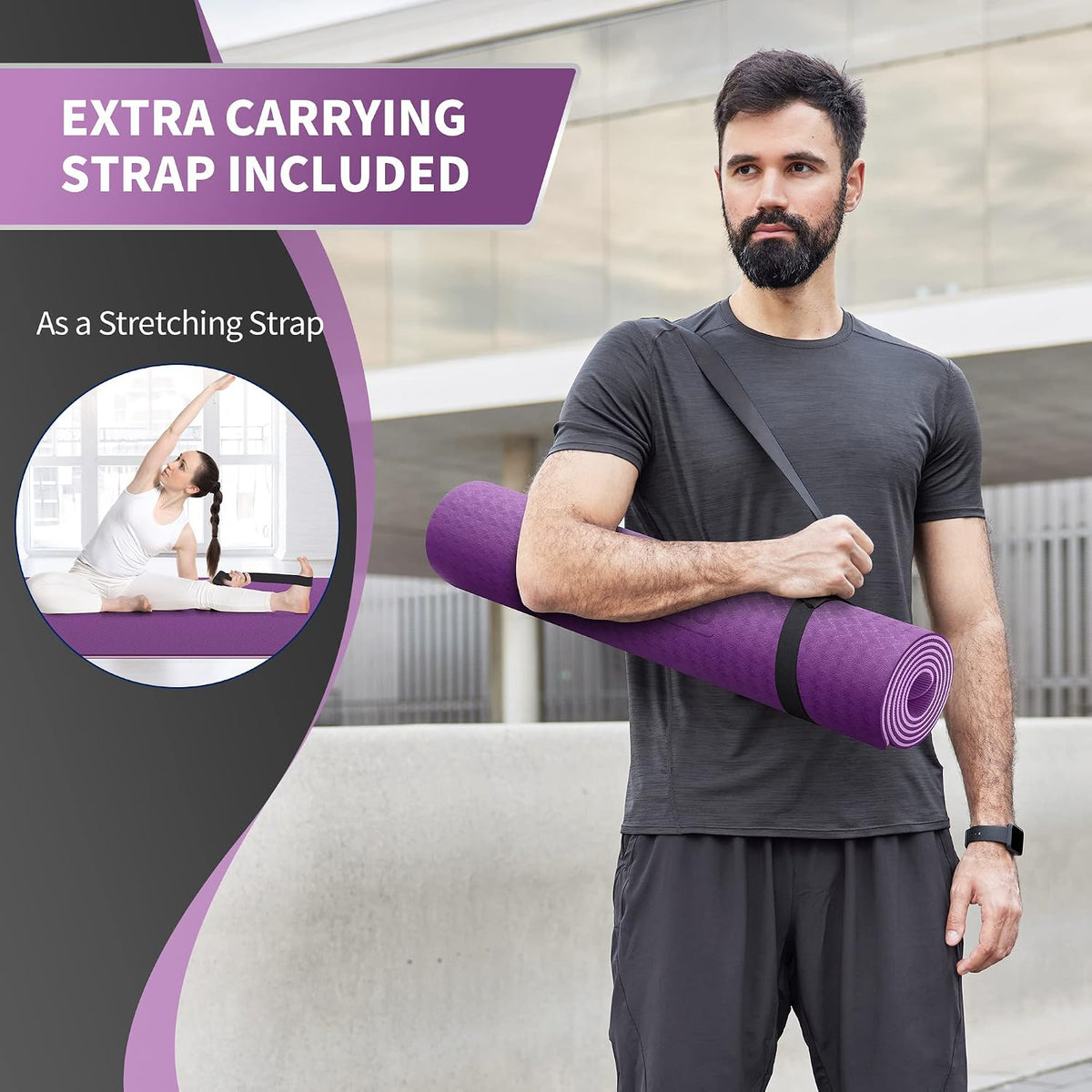 Extra Wide Yoga Mat for Women and Men (72"/84"x 32"x 1/4") TPE Workout Mat, Non-slip Large Exercise Fitness Mat for Yoga, Pilates, Workout