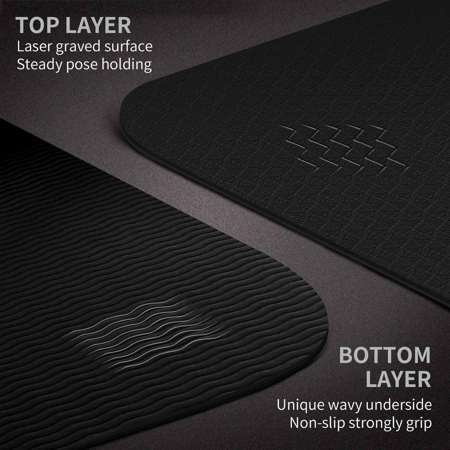 Extra Wide Yoga Mat for Women and Men (72"/84"x 32"x 1/4") TPE Workout Mat, Non-slip Large Exercise Fitness Mat for Yoga, Pilates, Workout
