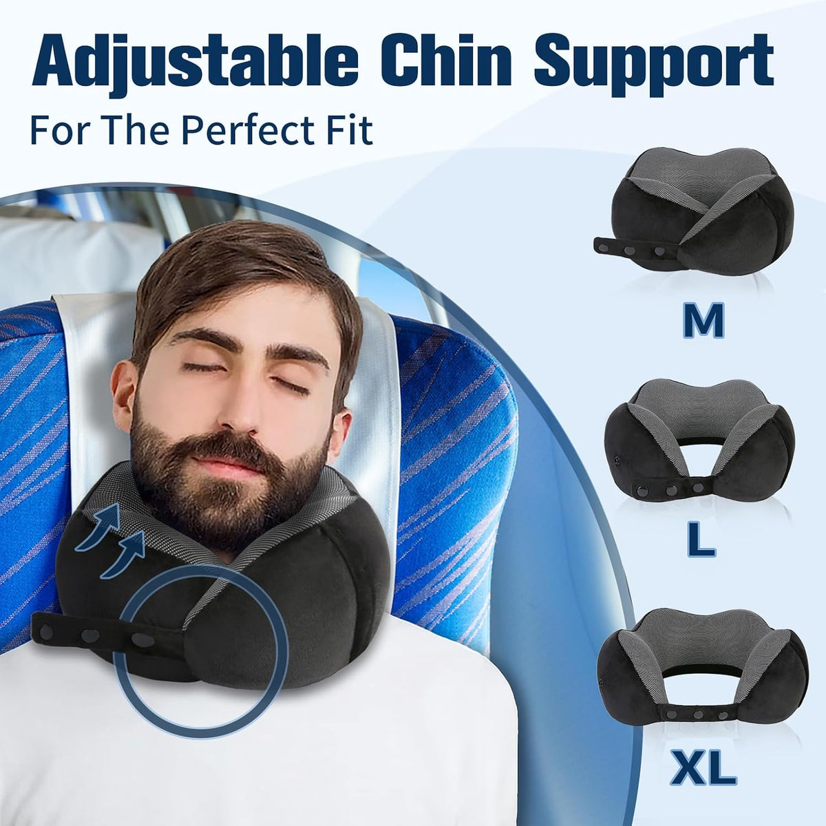 Neck Pillow for Traveling, Travel Pillows for Airplanes Black