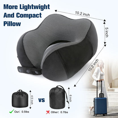 Neck Pillow for Traveling, Travel Pillows for Airplanes Black