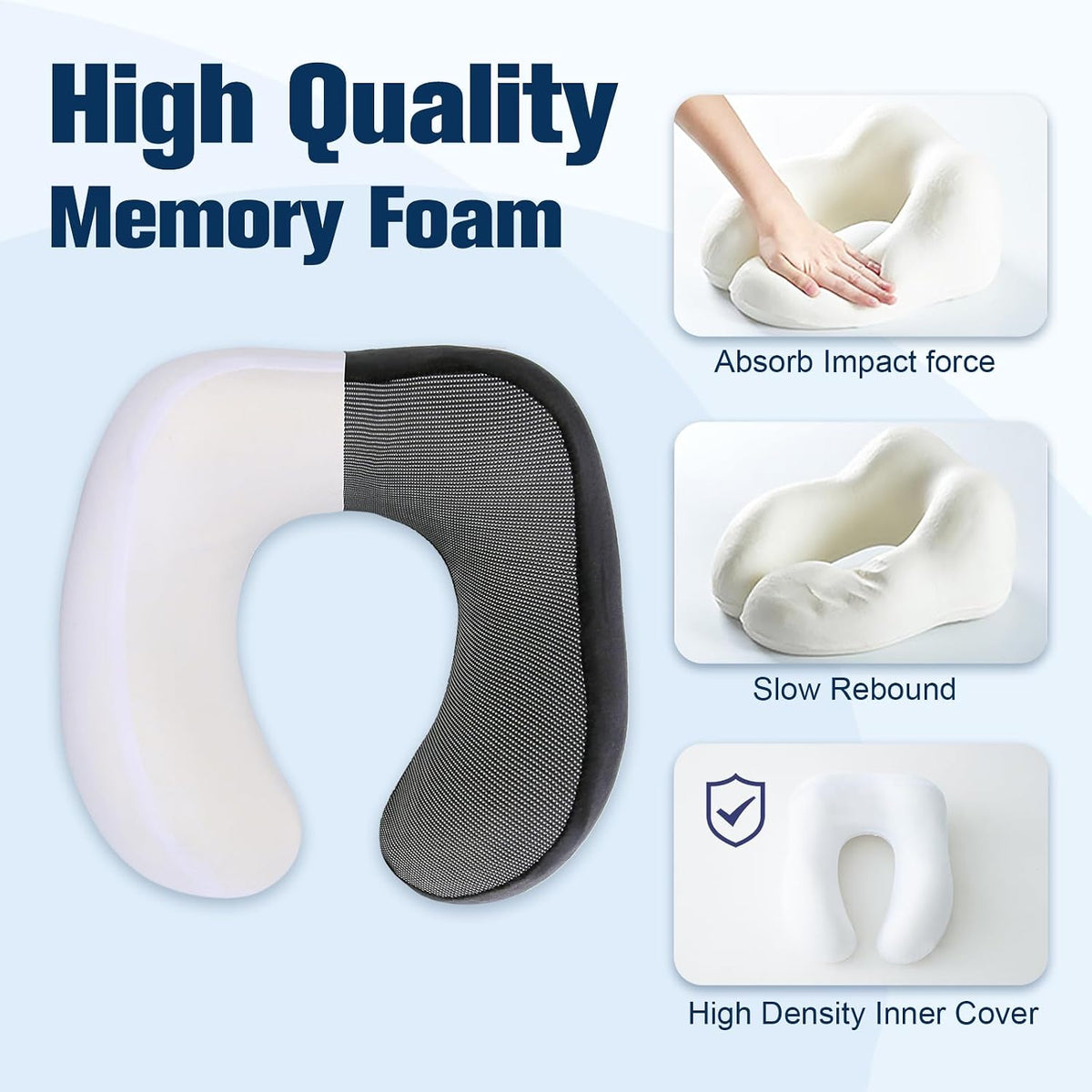 Neck Pillow for Traveling, Travel Pillows for Airplanes Black