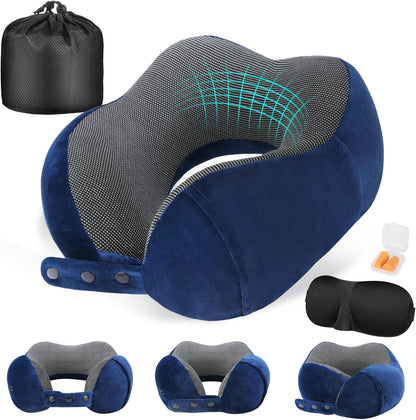 Neck Pillow for Traveling, Travel Pillows for Airplanes Black