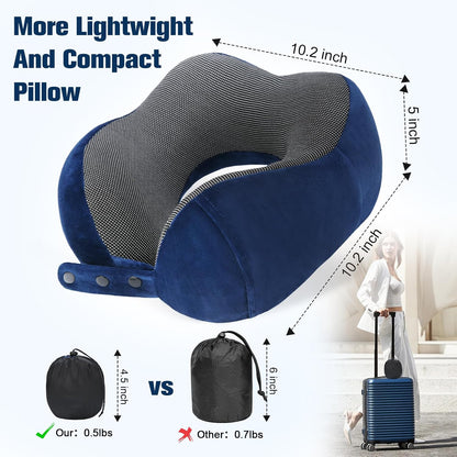 Neck Pillow for Traveling, Travel Pillows for Airplanes Black