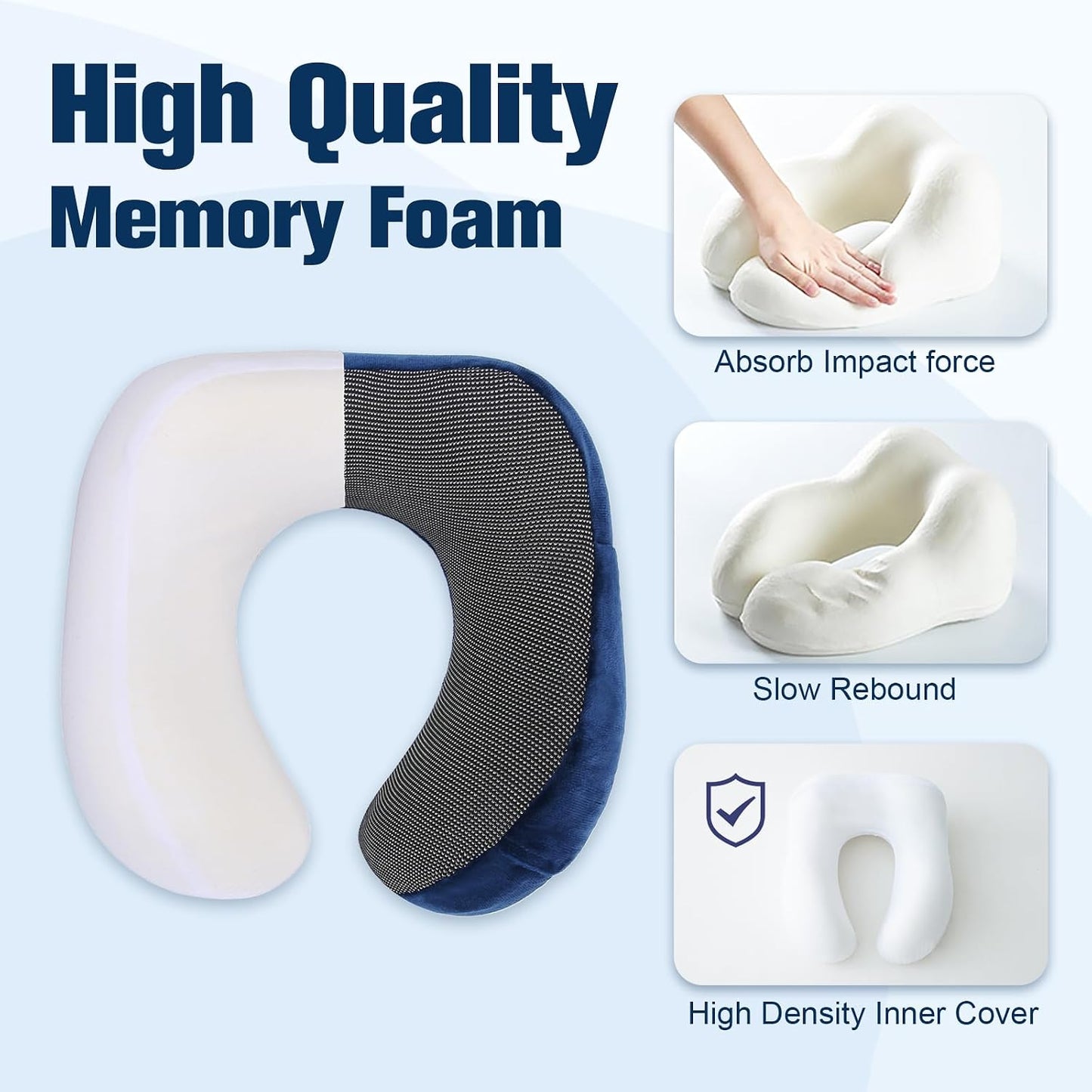 Neck Pillow for Traveling, Travel Pillows for Airplanes Black