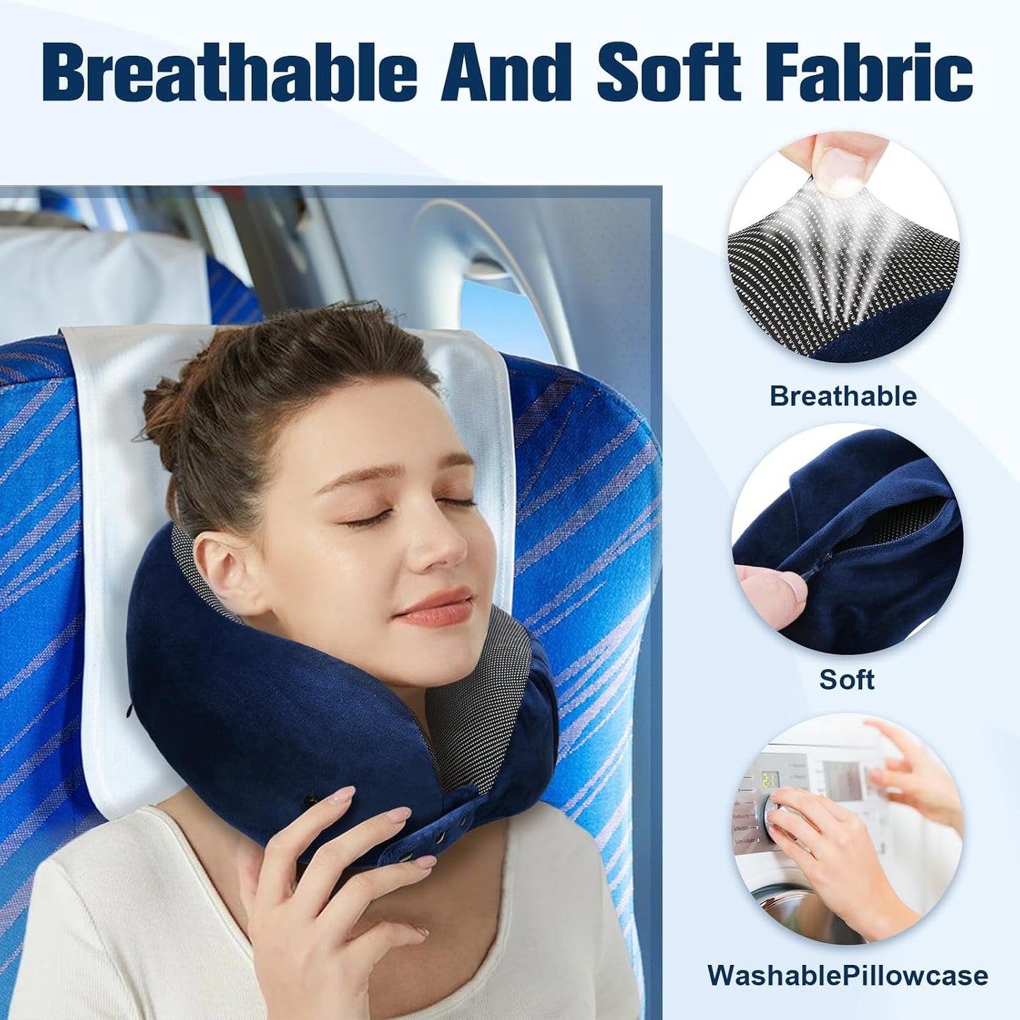 Neck Pillow for Traveling, Travel Pillows for Airplanes Black