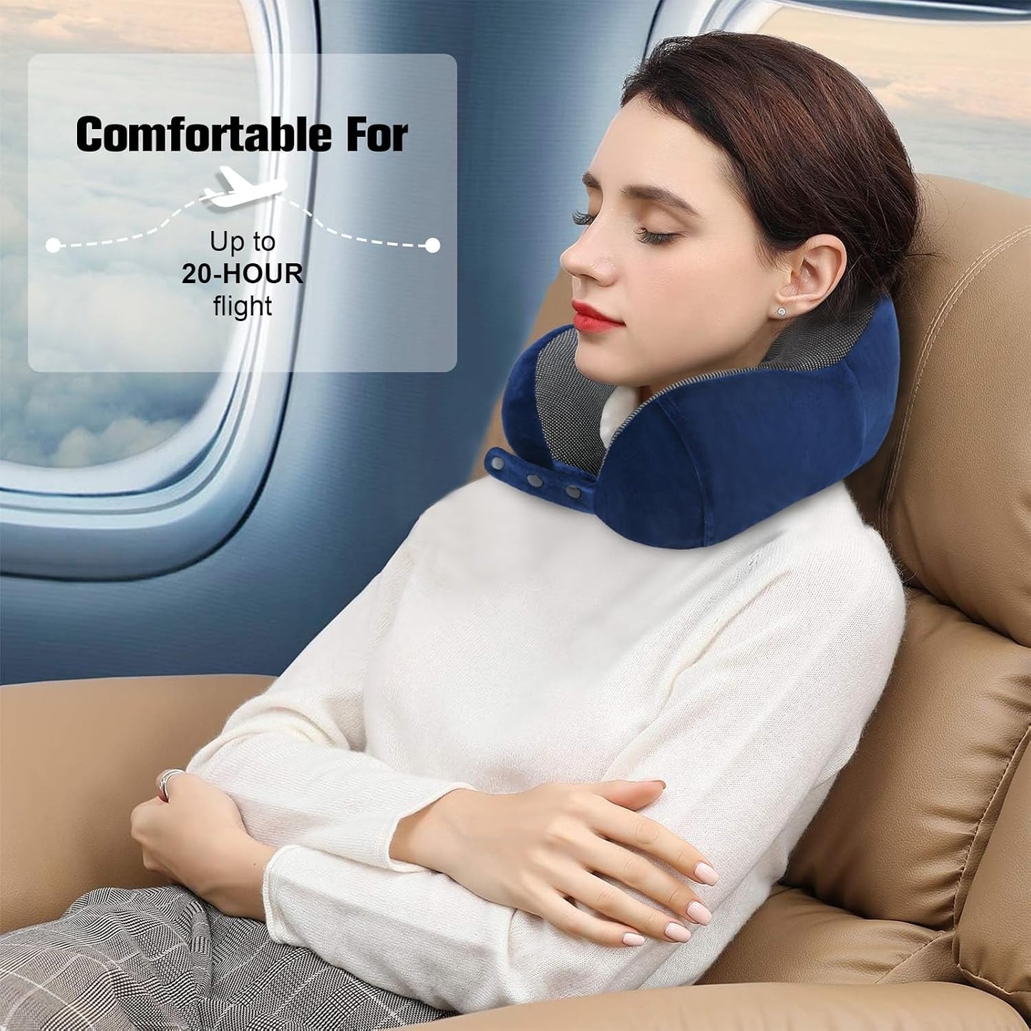Neck Pillow for Traveling, Travel Pillows for Airplanes Black