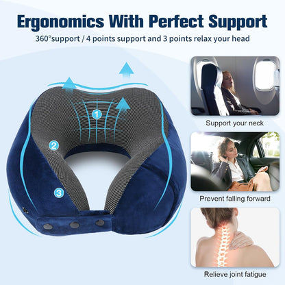 Neck Pillow for Traveling, Travel Pillows for Airplanes Black