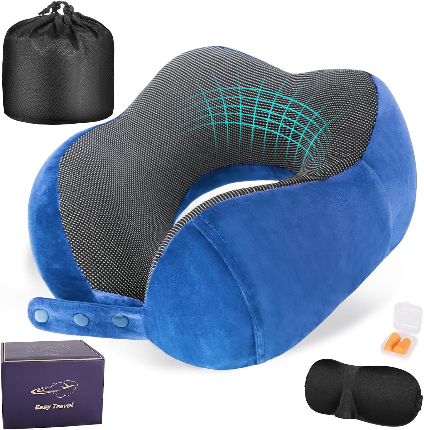 Neck Pillow for Traveling, Travel Pillows for Airplanes Black