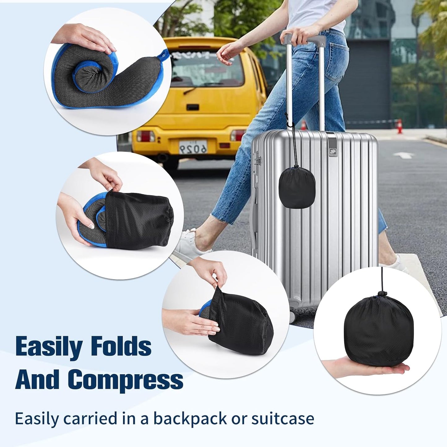 Neck Pillow for Traveling, Travel Pillows for Airplanes Black