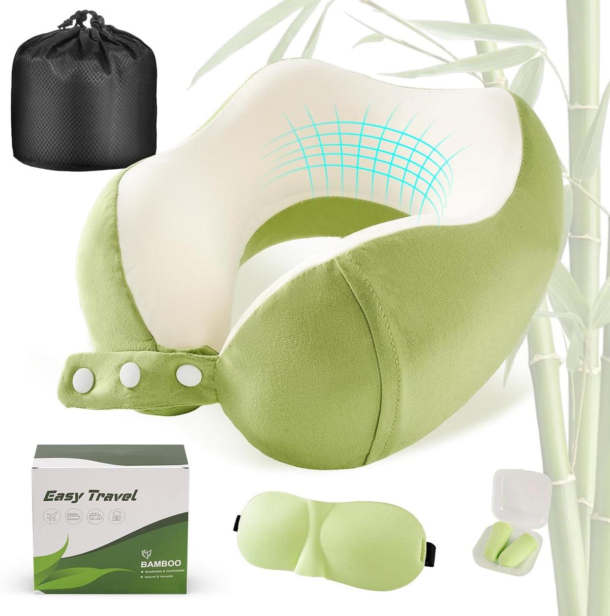 Neck Pillow for Traveling, Travel Pillows for Airplanes Black