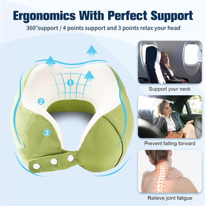 Neck Pillow for Traveling, Travel Pillows for Airplanes Black