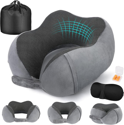 Neck Pillow for Traveling, Travel Pillows for Airplanes Black