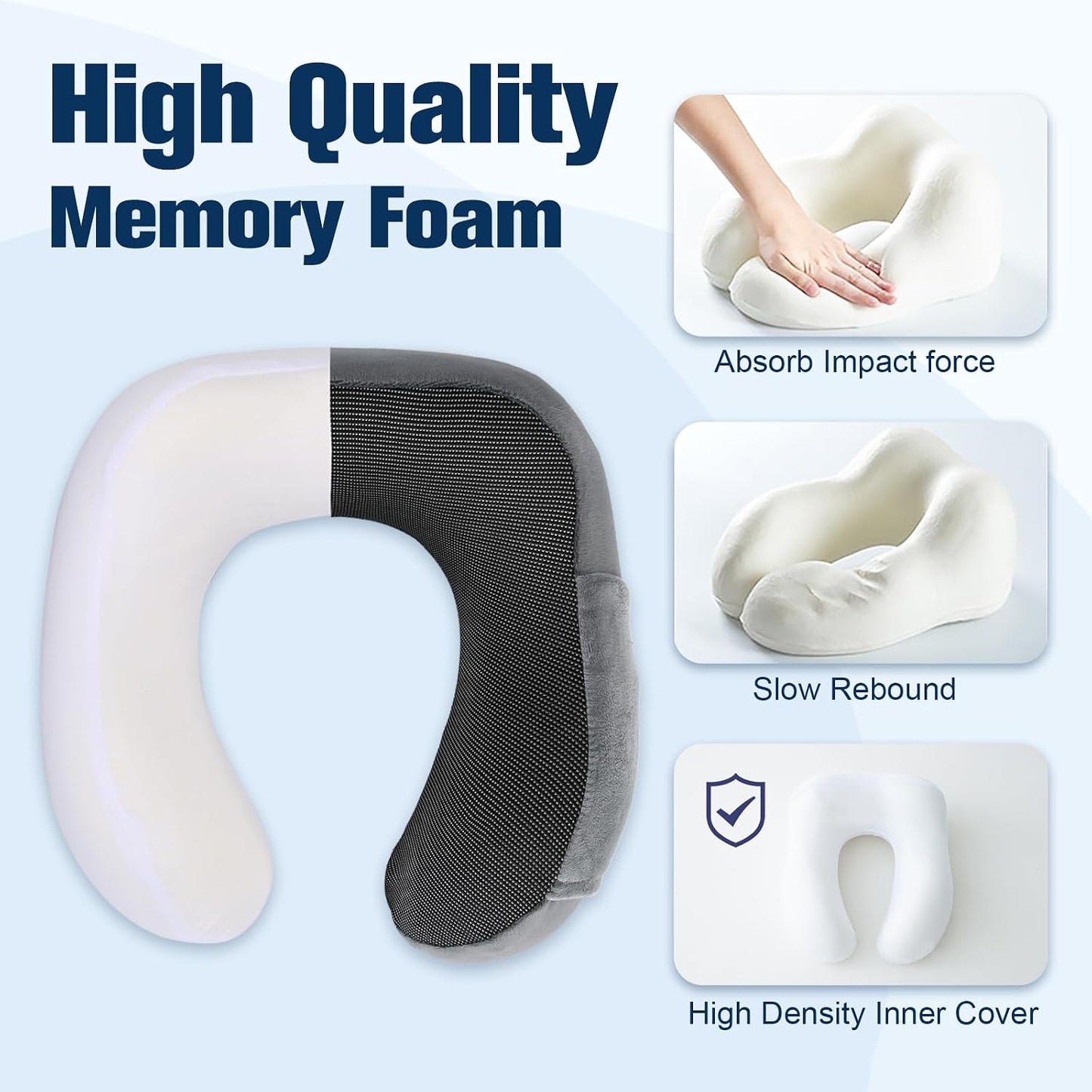 Neck Pillow for Traveling, Travel Pillows for Airplanes Black