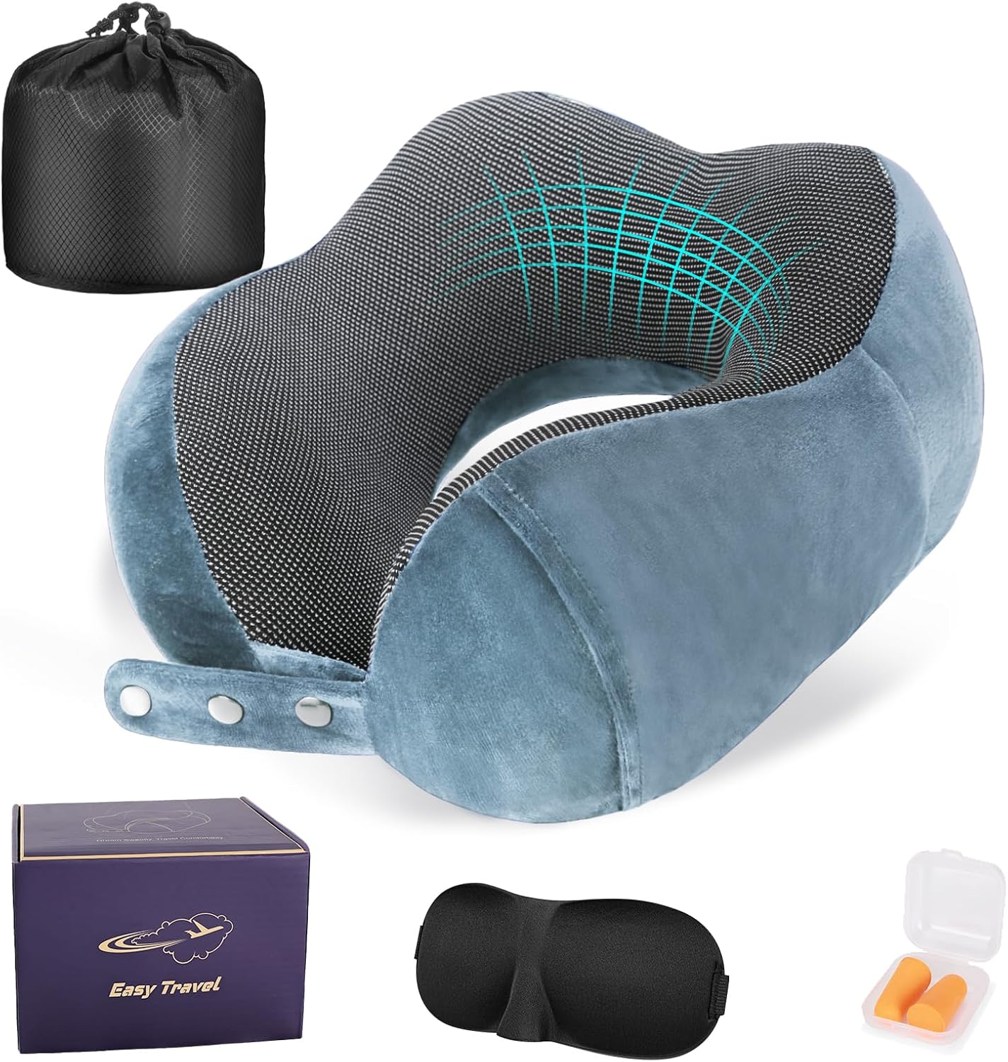 Neck Pillow for Traveling, Travel Pillows for Airplanes Black