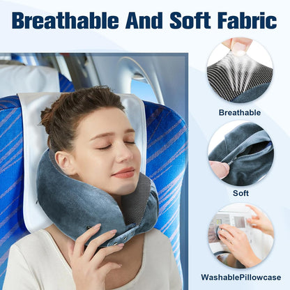 Neck Pillow for Traveling, Travel Pillows for Airplanes Black