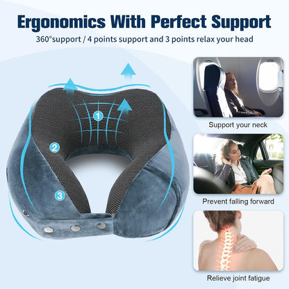 Neck Pillow for Traveling, Travel Pillows for Airplanes Black