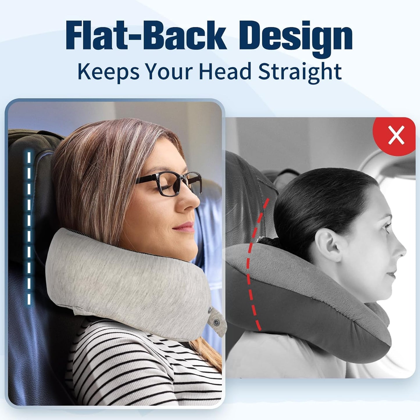 Neck Pillow for Traveling, Travel Pillows for Airplanes Black
