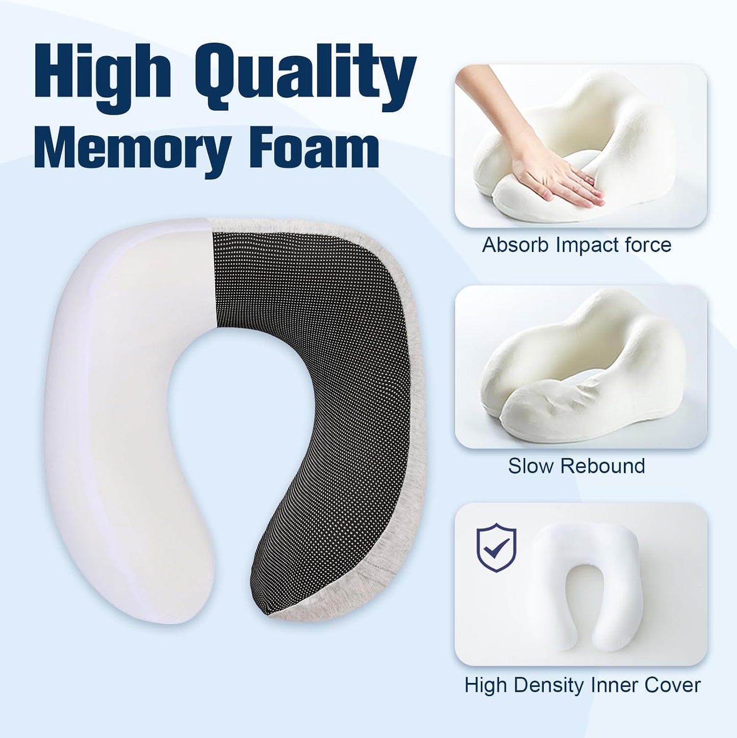 Neck Pillow for Traveling, Travel Pillows for Airplanes Black