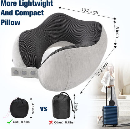 Neck Pillow for Traveling, Travel Pillows for Airplanes Black