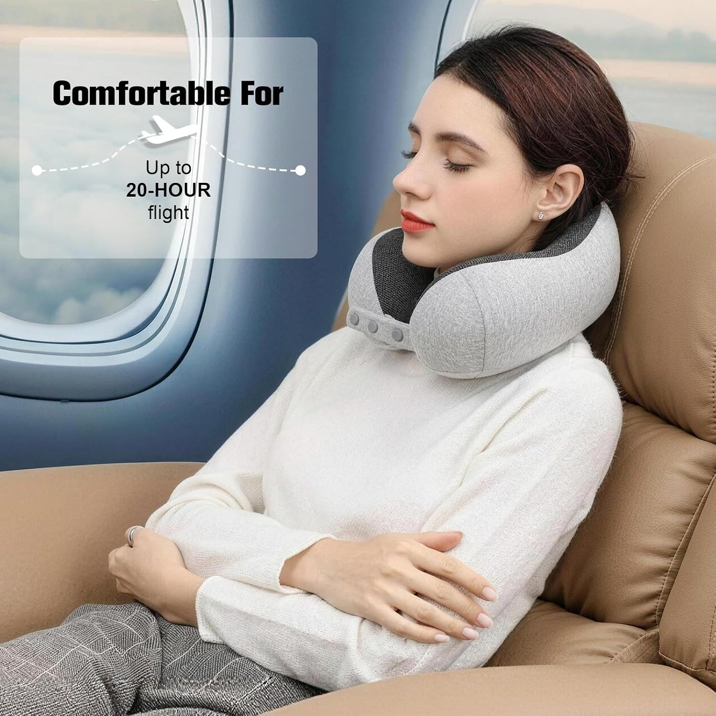 Neck Pillow for Traveling, Travel Pillows for Airplanes Black