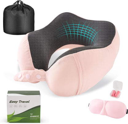 Neck Pillow for Traveling, Travel Pillows for Airplanes Black