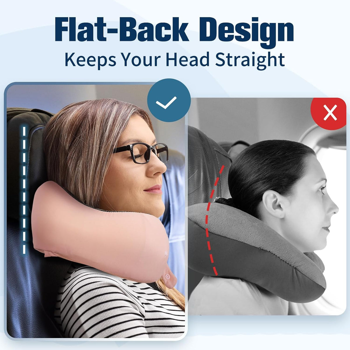 Neck Pillow for Traveling, Travel Pillows for Airplanes Black