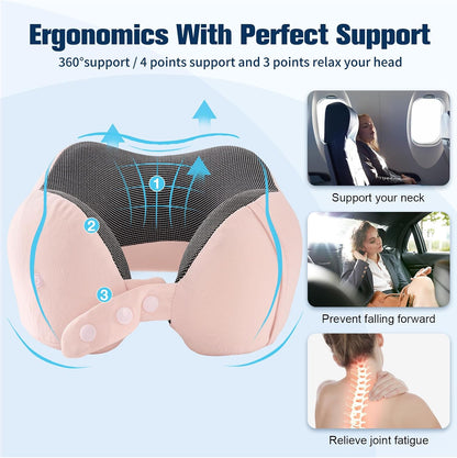 Neck Pillow for Traveling, Travel Pillows for Airplanes Black