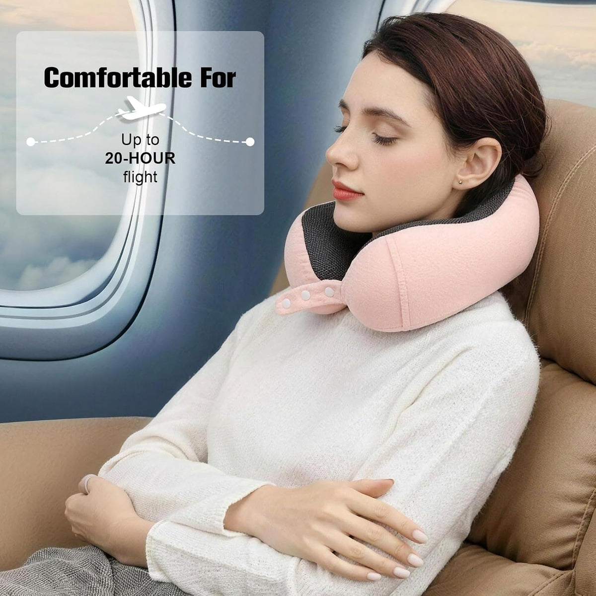 Neck Pillow for Traveling, Travel Pillows for Airplanes Black